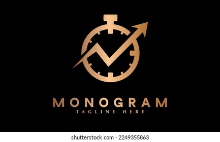 Abstrakte Vorlage für das Logo des Time-Marketing-Dienstes