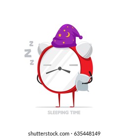 The time mascot is sleepy