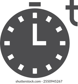 Time measure black icon. Clock hour symbol