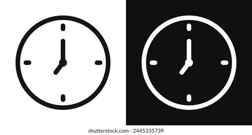 Time Measurement and Clock Icon Set. Watch Dial and Hour Indicator Symbols.