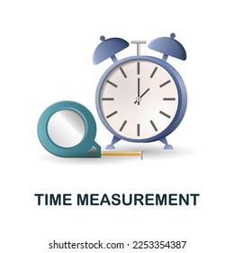 Time Measurement icon. 3d illustration from measurement collection. Creative Time Measurement 3d icon for web design, templates, infographics and more