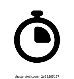 Time Measurement Tool with a Quarter Segment Filled, Indicating Progress