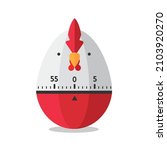 Time measuring tool isolated on white background. Egg chicken timer. Kitchen timer. Vector stock