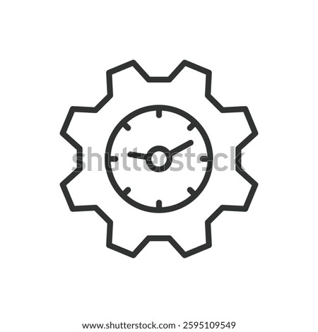 Time Mechanism, icon in line design. Time Mechanism, clock, watch, gears, timepiece, mechanical, time management, cogwheel on white background vector. Time Mechanism, editable stroke icon