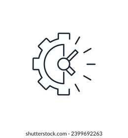 Time mechanism. Vector linear icon illustration isolated on white background.