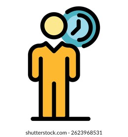 Time meeting icon. Outline time meeting vector icon color flat isolated