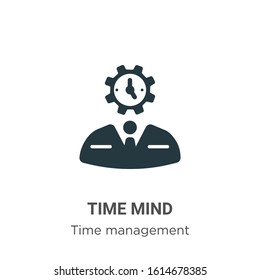 Time mind glyph icon vector on white background. Flat vector time mind icon symbol sign from modern time management collection for mobile concept and web apps design.