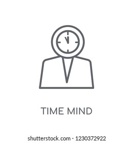 Time mind linear icon. Modern outline Time mind logo concept on white background from Human Resources collection. Suitable for use on web apps, mobile apps and print media.