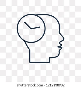 Time mind vector outline icon isolated on transparent background, high quality linear Time mind transparency concept can be used web and mobile