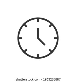 Time minimal line icon. Web stroke symbol design. Time sign isolated on a white background. Premium line icon.