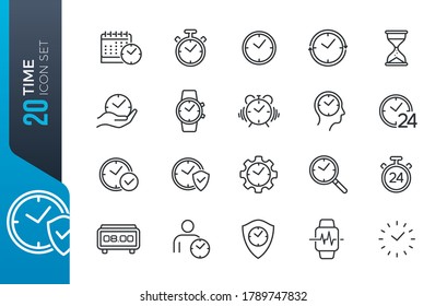 Time - minimal thin line web icon set. Outline icons collection. Simple vector illustration