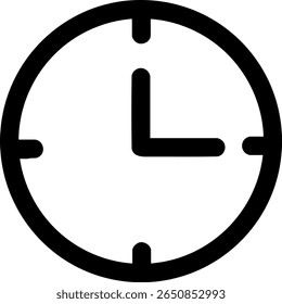 Time Minimalist Black and White Icon