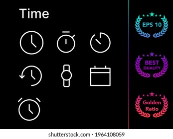Time modern line icon vector set.
