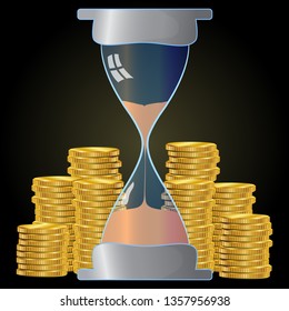 time is money 3d vector illustration.