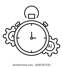 Time Is Money Ai Concept Vector Icon Design with Editable Stroke