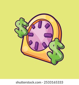 Zeit ist Geld mit Wecker Vektor Illustration für Business und Finanzen Element Design