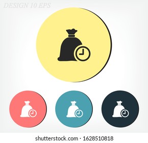 Time is Money. bag and time icon. Lorem Ipsum. Flat Design.