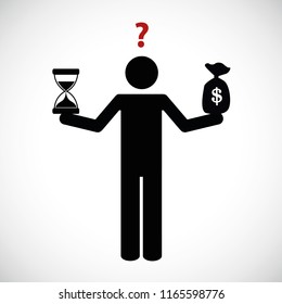 time and money balance pictogram vector illustration EPS10
