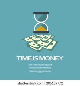 Time is money business concept in modern flat design. Eps10 vector illustration.