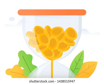 Time is money. Business concept vector illustration.