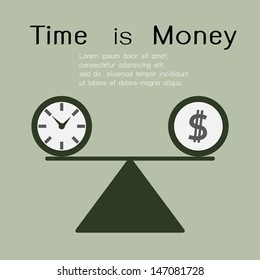 Time is money. Business concept. Vector illustration.