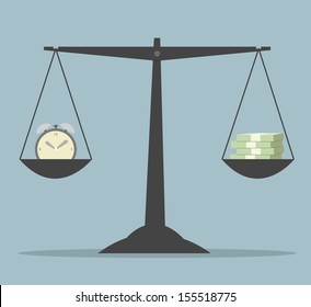 Time is money. Business concept. Vector eps10 illustration. 