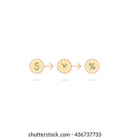 Time is money. Cash back concept. Money flow tracking.