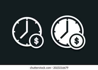 Time is money. Clock and dollar coin icon. Illustration vector