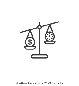 Tiempo y dinero comparar escala icono símbolo de diseño colección