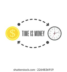 El tiempo es concepto de dinero. Dinero y tiempo con flechas.