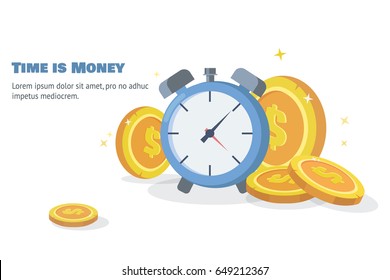 Time Money Concept Clock Pile Stacked Stock Vector (Royalty Free ...