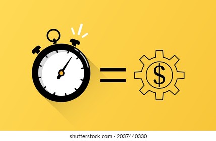 time is money concept with clock symbol vector
