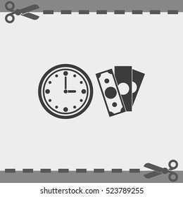 Time is money concept icon.
