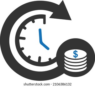 Time is money concept icon vector, time is money icon