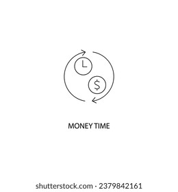 time is money concept line icon. Simple element illustration.time is money concept outline symbol design
