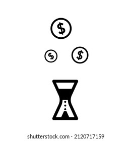 Time is money concept, long term investment, financial future planning. Vector icon