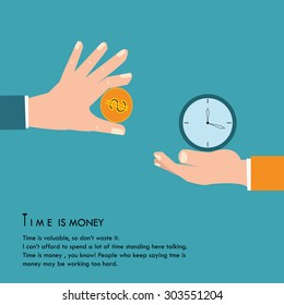 Time is money, concept,vector illustration.
