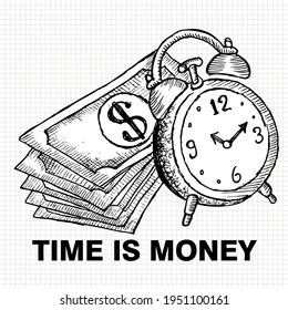 Time is Money, doodle illustration