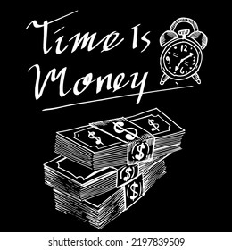 Time Is Money, doodle vector
