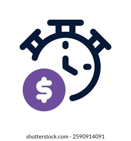 time is money dual tone icon. vector icon for your website, mobile, presentation, and logo design.