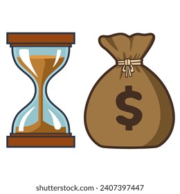 Zeit und Geld emote Vektorgrafik
