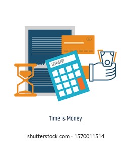 Time is Money flat design concept