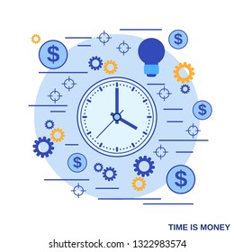 Time is money flat design style vector concept illustration