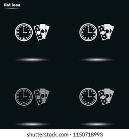 Time is money flat grayscale vector icon.
