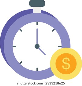 A time is money flat icon design