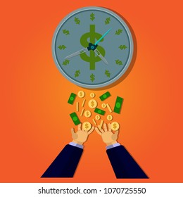 time is money  flat icon style,vector illustration