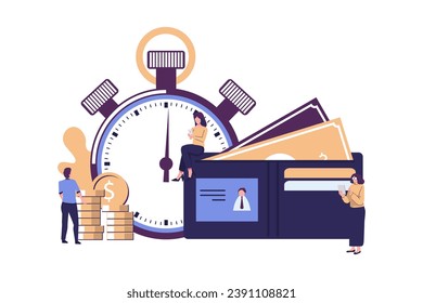 time is money flat style illustration vector design