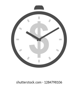 Time is Money. Flat vector icon isolated on white background.