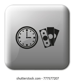 Time is money flat vector icon.