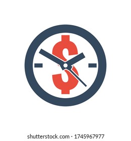 time is money, flat vector pictogram concept